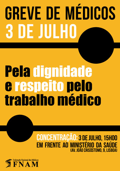 Cartaz da greve de 3 de Julho