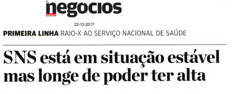 Dados sobre o SNS no «Negócios»: aumento da produtividade e desinvestimento na saúde